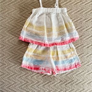 Colorful Striped Tank and Shorts Set